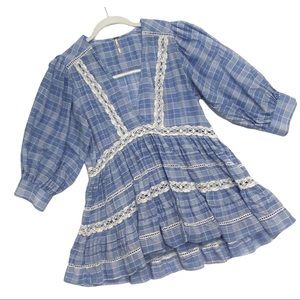 $128 Free People Blue Lace Tunic Top Boho Oversize